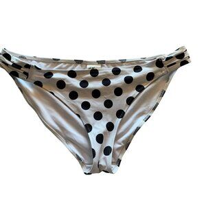 🌸3/$15🌸New H&M Polka Dot Whte & Black Bikini Bottoms sz 12